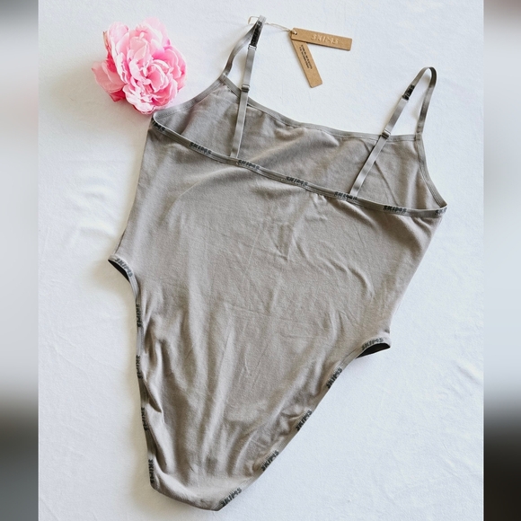 🏷️Skims 4X Cotton Logo Bodysuit Smoke - Picture 7 of 12